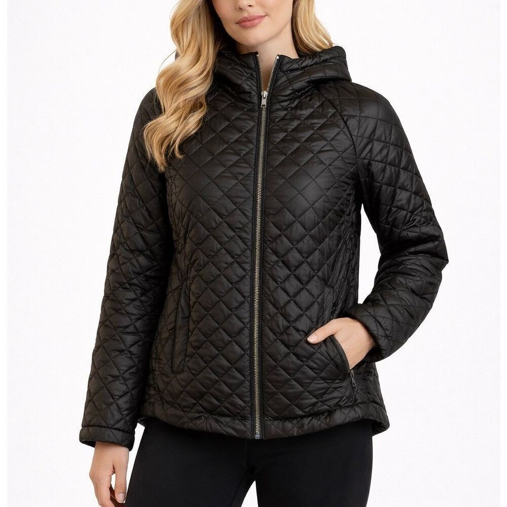 Bcbg black feather free quilted puffer jacket size small